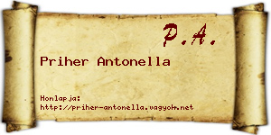 Priher Antonella névjegykártya
